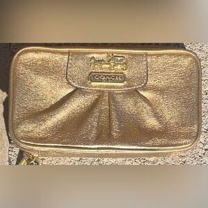 Coach Metallic Gold Wristlet Clutch